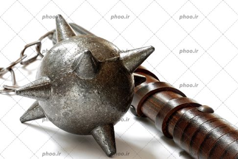 عکس گرز زنجیر دسته چوبی رنگ قهوه ای