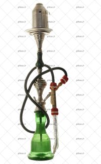 عکس قلیان بزرگ با تنگ سبز در پس زمینه سفید