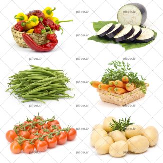 عکس صیفی جات تمیز مختلف در زمینه سفید