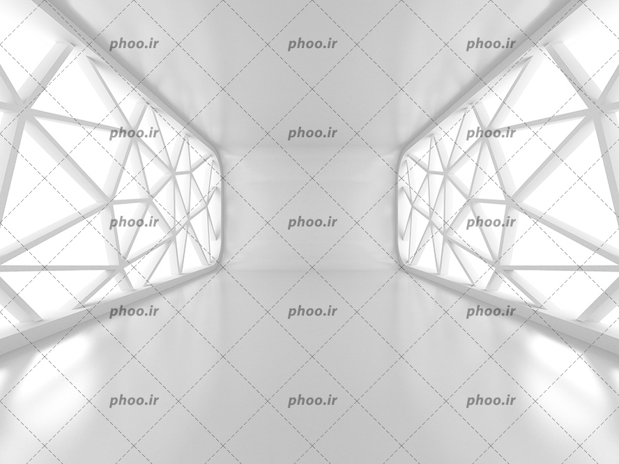 عکس با کیفیت اتاق مستطیلی شکل با دیوار های زیبا با طرح اشکال هندسی