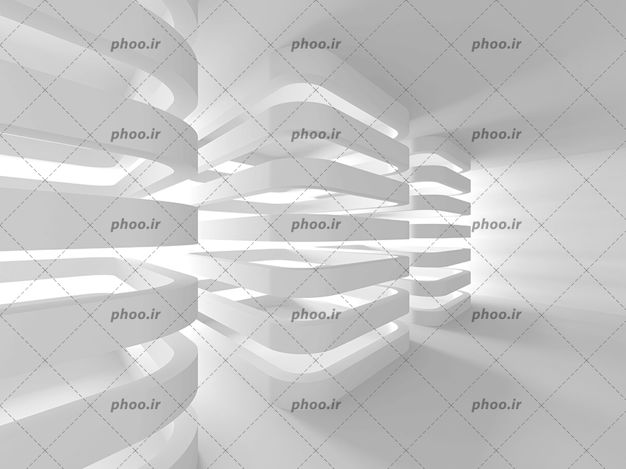 عکس با کیفیت سه ستون راه راه نورانی در کنار یکدیگر به رنگ سفید مناسب برای کاغذ دیواری های سه بعدی