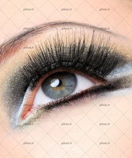 عکس زیبای آرایش چشم و مژه از نمای نزدیک