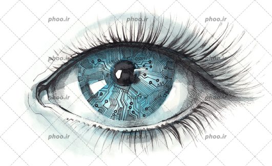 عکس یک طرح گرافیکی از چشم انسان