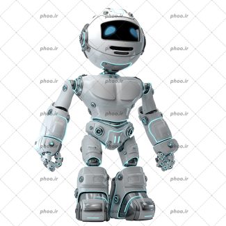 عکس با کیفیت ربات هوشمند در پس زمینه سفید