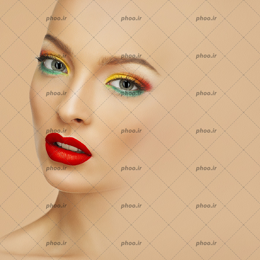 عکس زیبا چهره خانم با ارایش صورت