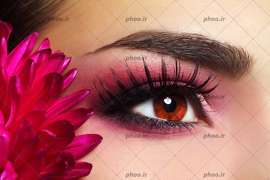 عکس زیبا ارایش چشم با سایه و گل