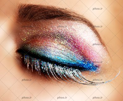 عکس آرایش چشم و مژه از نمای نزدیک