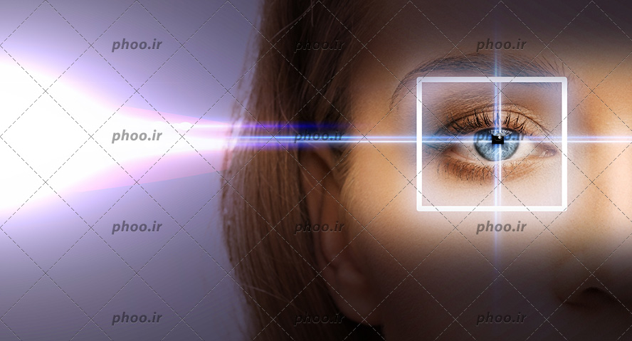 عکس با کیفیت لیزیک چشم زیبا دختر جوان با قرنیه به رنگ سبز