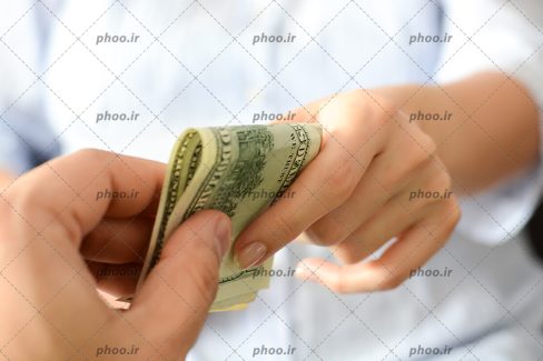 عکس پول نقد در دست خانم از نمای نزدیک