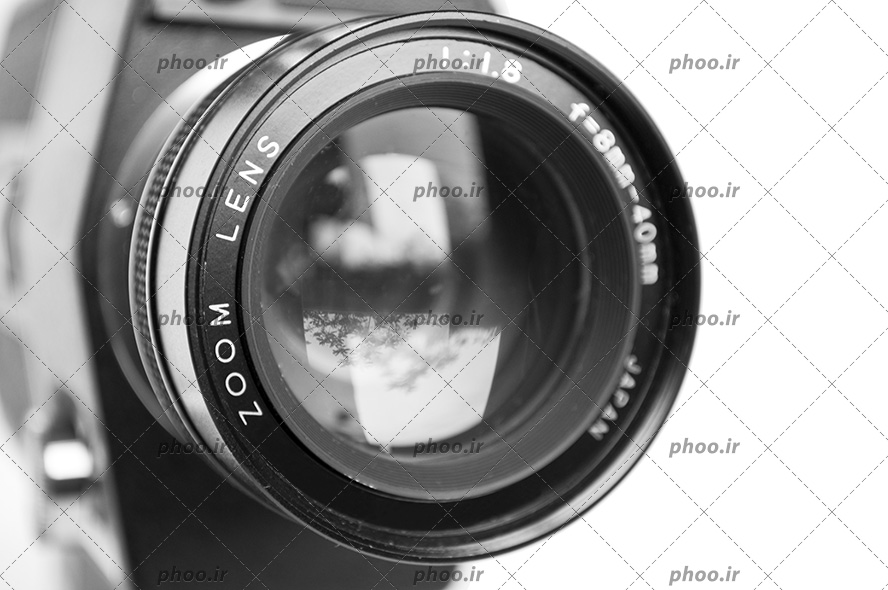 عکس با کیفیت نمای نزدیک از لنز دوربین عکاسی