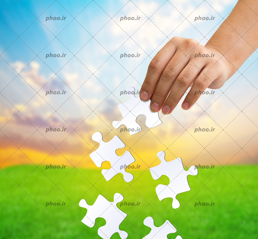 عکس با کیفیت قطعه های پازل سفید