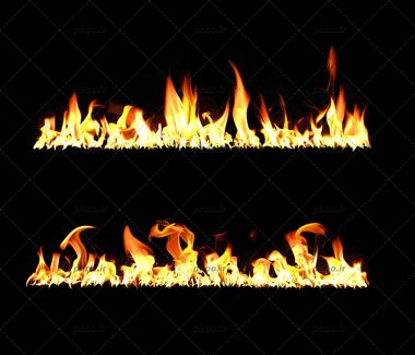 عکس دو خط موازی آتشین به شکل افقی با فضایی خالی برای نوشتن متن در پس زمینه مشکی