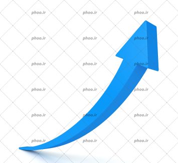 عکس با کیفیت فلش آبی رنگ در حال حرکت به سمت بالا