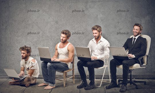 عکس با کیفیت تکامل و موفقیت یک تاجر در کسب و کار