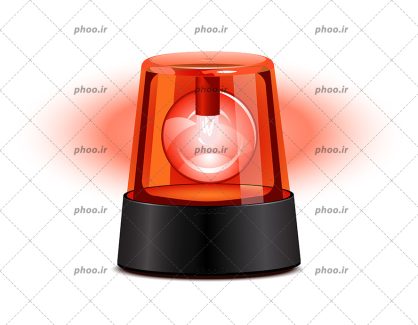عکس با کیفیت نور چشمک زن آژیر قرمز در پس زمینه سفید