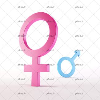 عکس با کیفیت نماد های جنسیت و مرد و زن در پس زمینه سفید