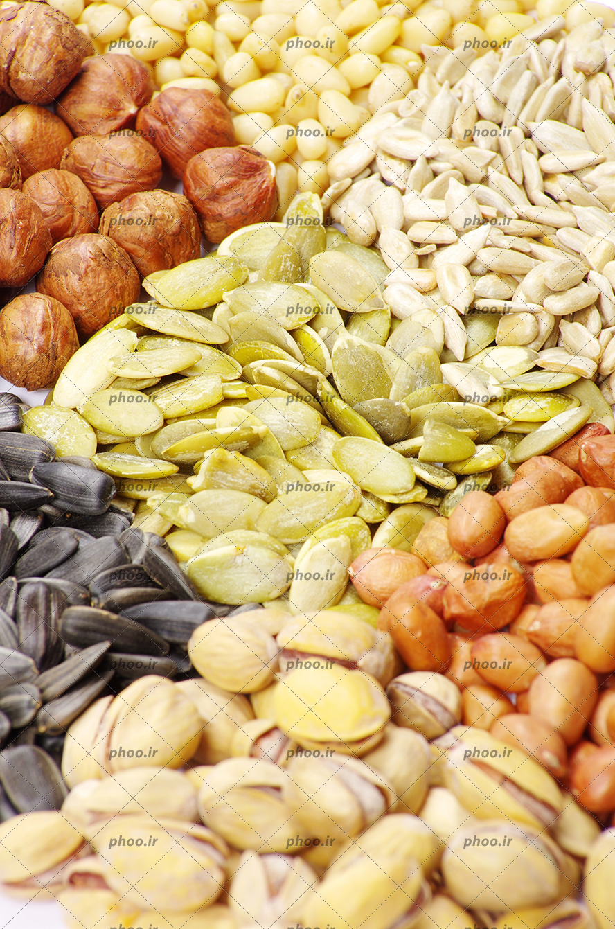 عکس با کیفیت آجیل های مختلف از نمای نزدیک