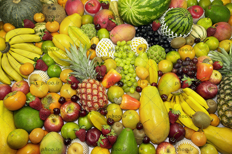 عکس مجموعه ای از میوه های رنگارنگ زیبا