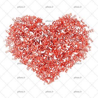 عکس با کیفیت قلب تشکیل شده از نوشته انگلیسی (love)