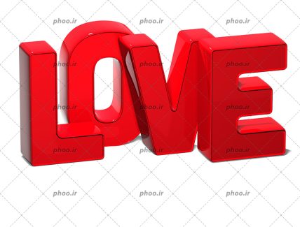 عکس باکیفیت نوشته انگلیسی (love) به رنگ قرمز