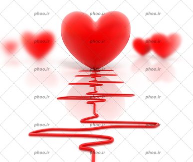 عکس با کیفیت یک قلب قرمز و نوار قلب