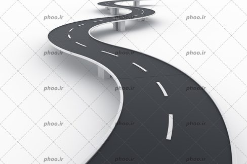عکس با کیفیت بزرگراه پیچ در پیچ در پس زمینه سفید